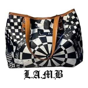 L.A.M.B. (Gwen Stefani) Y2K Vintage Dartboard Checkerboard  Shoulder Bag​​​​
